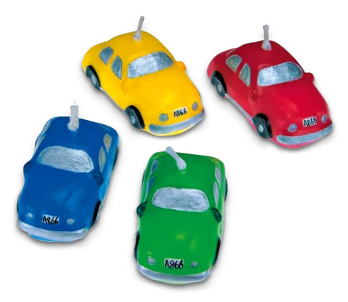 Städter Geburtstagskerzen Autos – mehrfarbig – 5 cm – 4 Stk
