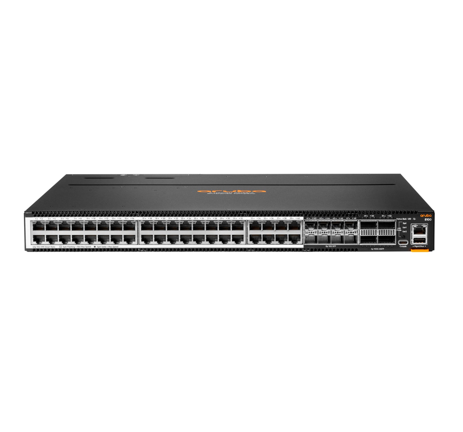 HPE Aruba Networking CX8100 – Managed Switch – 40×10G, 8×SFP+, 4×40/100G QSFP28, L3, 1U