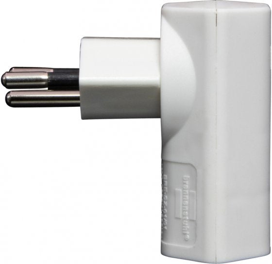 Brennenstuhl Winkeladapter T12 zu T13 – 230 V, 10 A, drehbar 300° – Weiss, für CH