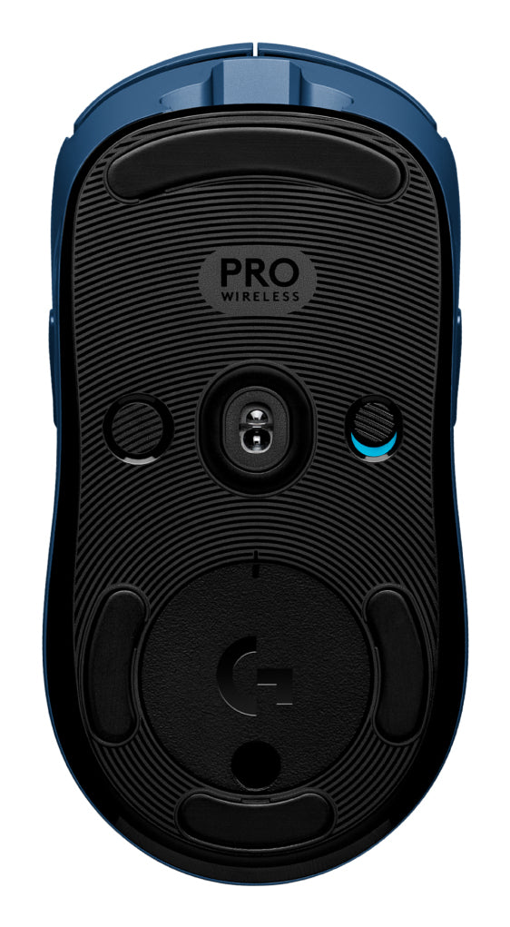 Logitech G PRO Wireless – Gaming-Maus – Kabellos (2,4 GHz), 25600 DPI, beidhändig, Schwarz/Blau