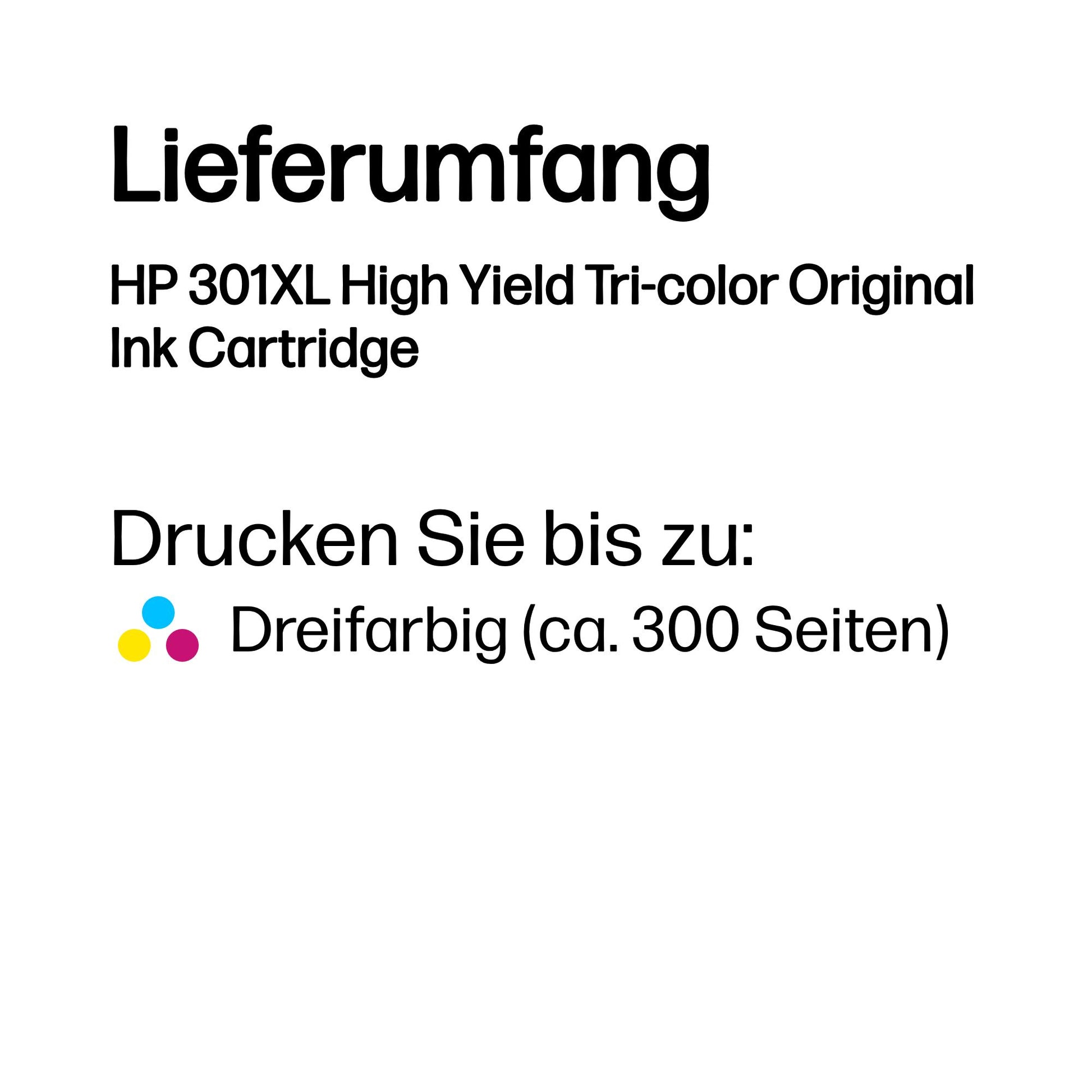 HP 301XL Dreifarbig Tintenpatrone (Original) – 300 Seiten – für HP DeskJet 2540