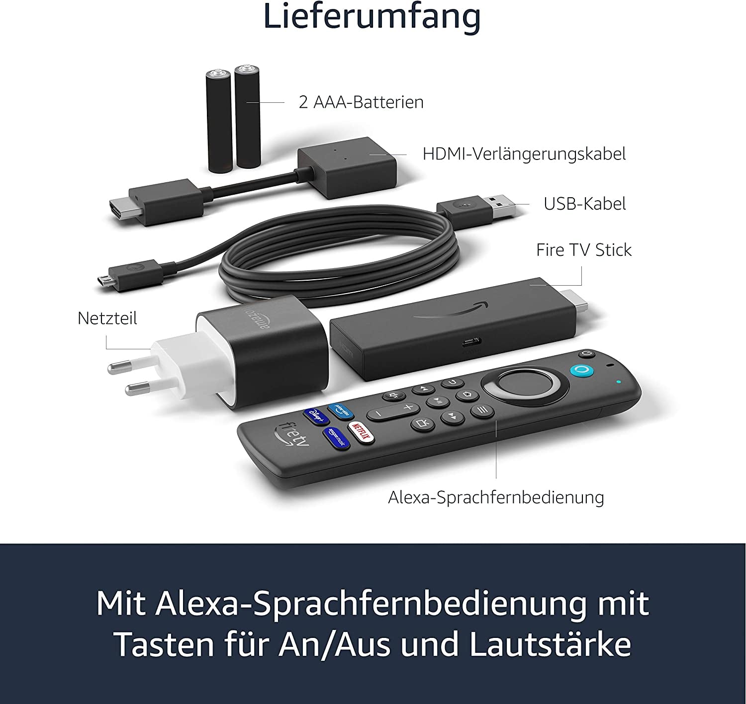 Amazon Fire TV Stick (2021) Streaming-Stick – Full HD, Fire OS, Bluetooth – Schwarz