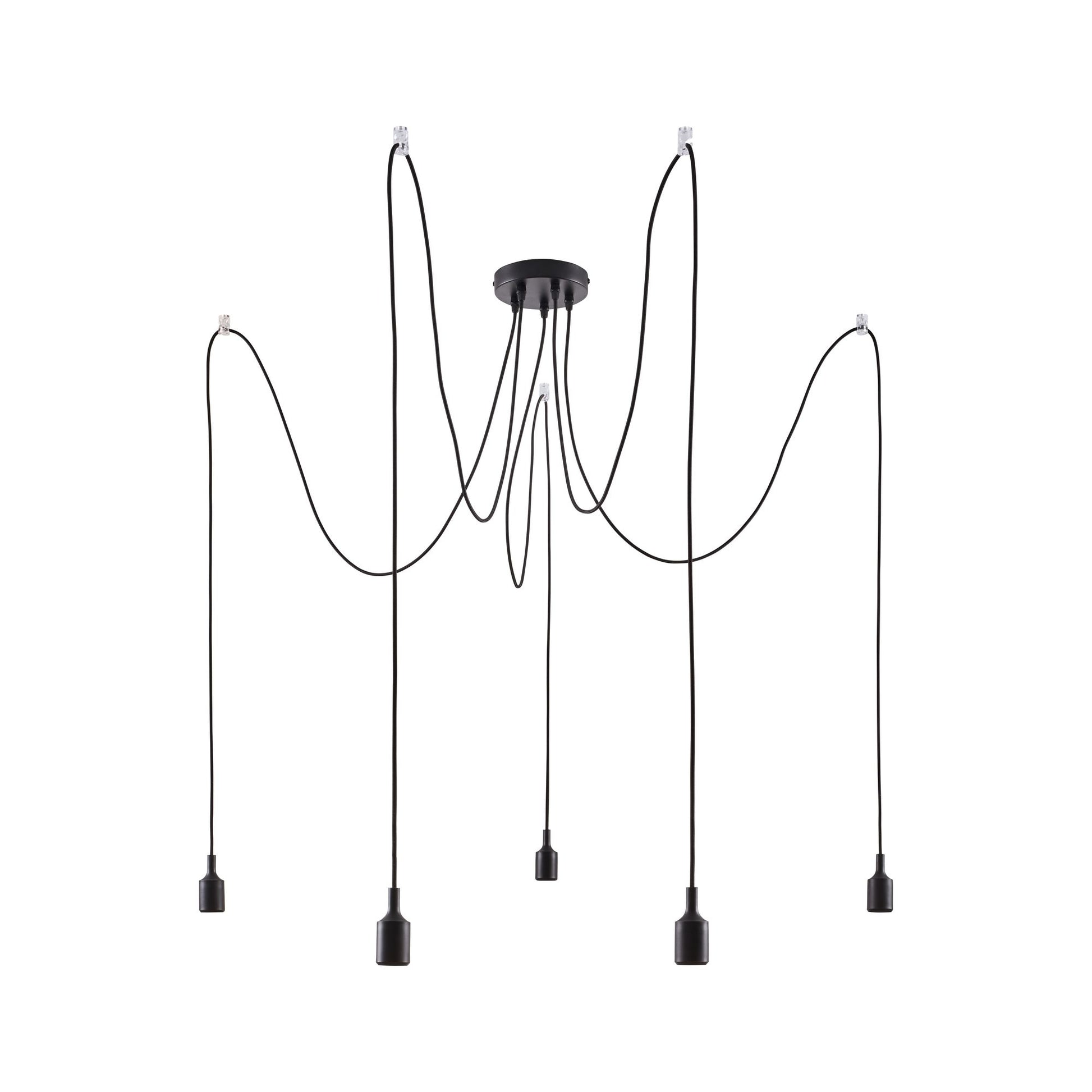 Paulmann Deckenleuchte Neordic Ketil – Ø 15 × 200 cm, 100 W, dimmbar, 5× E27, exkl. Leuchtmittel, schwarz