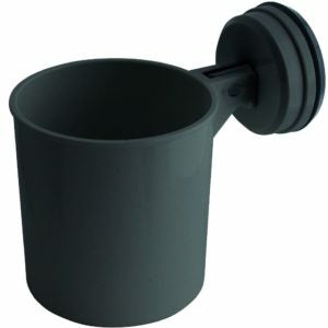 Eurotrail Zahnbürstenhalter ETKW8026 – 10,9×10,9×11,3 cm, ABS, Saugnapf, Schwarz