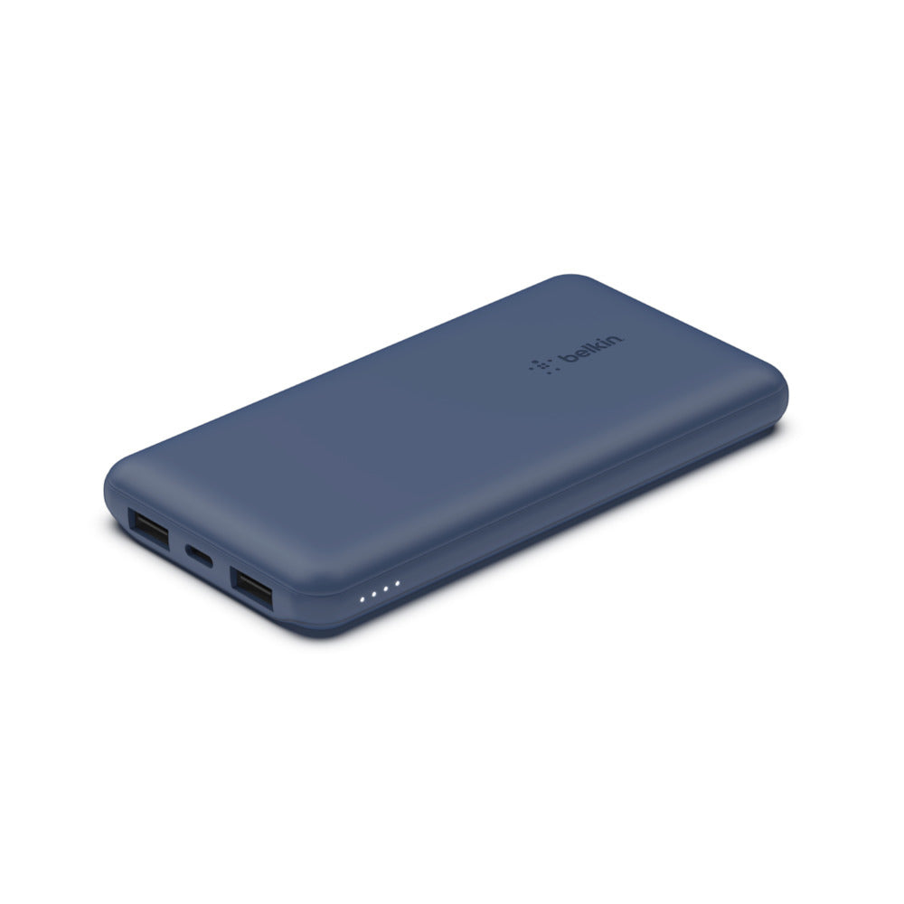 Belkin Powerbank 10000 mAh, USB-A, USB-C, 12 W, inkl. 15 cm Kabel, Blau