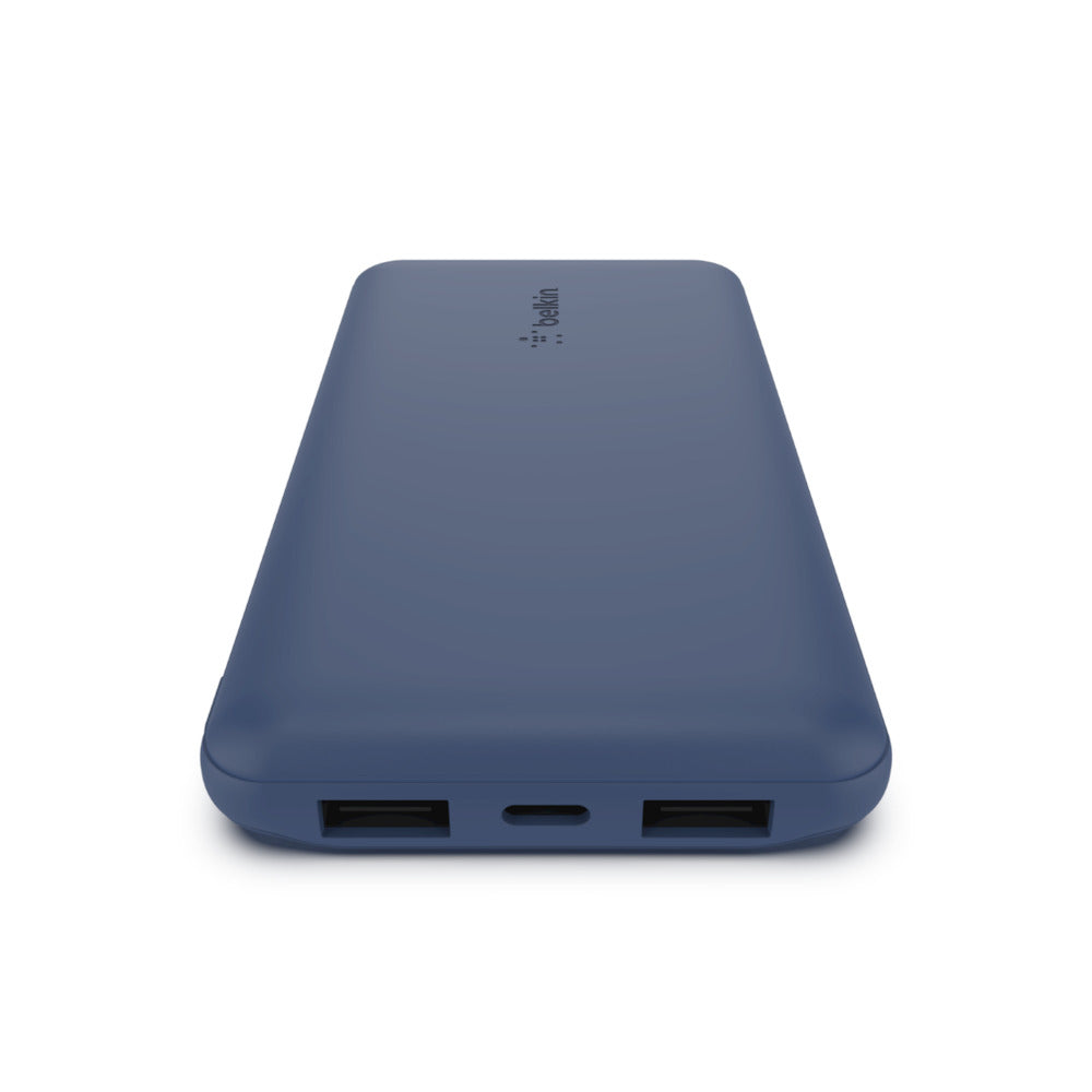 Belkin Powerbank 10000 mAh, USB-A, USB-C, 12 W, inkl. 15 cm Kabel, Blau