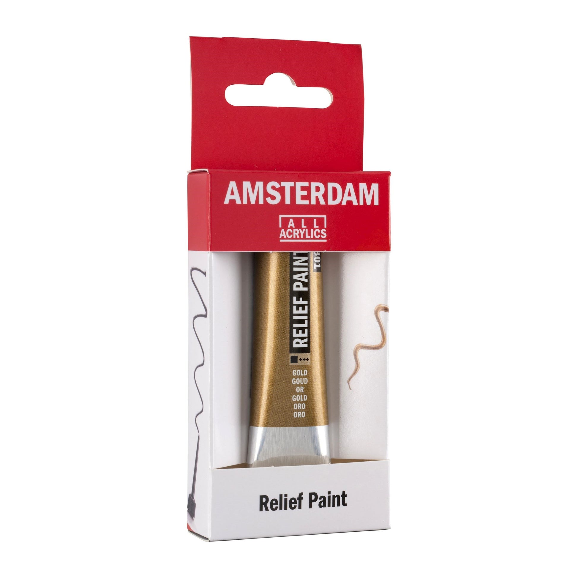 Royal Talens Amsterdam Reliefpaint Acrylfarbe – Gold 801, 3D-Effekt – 20 ml, Tube – für Papier
