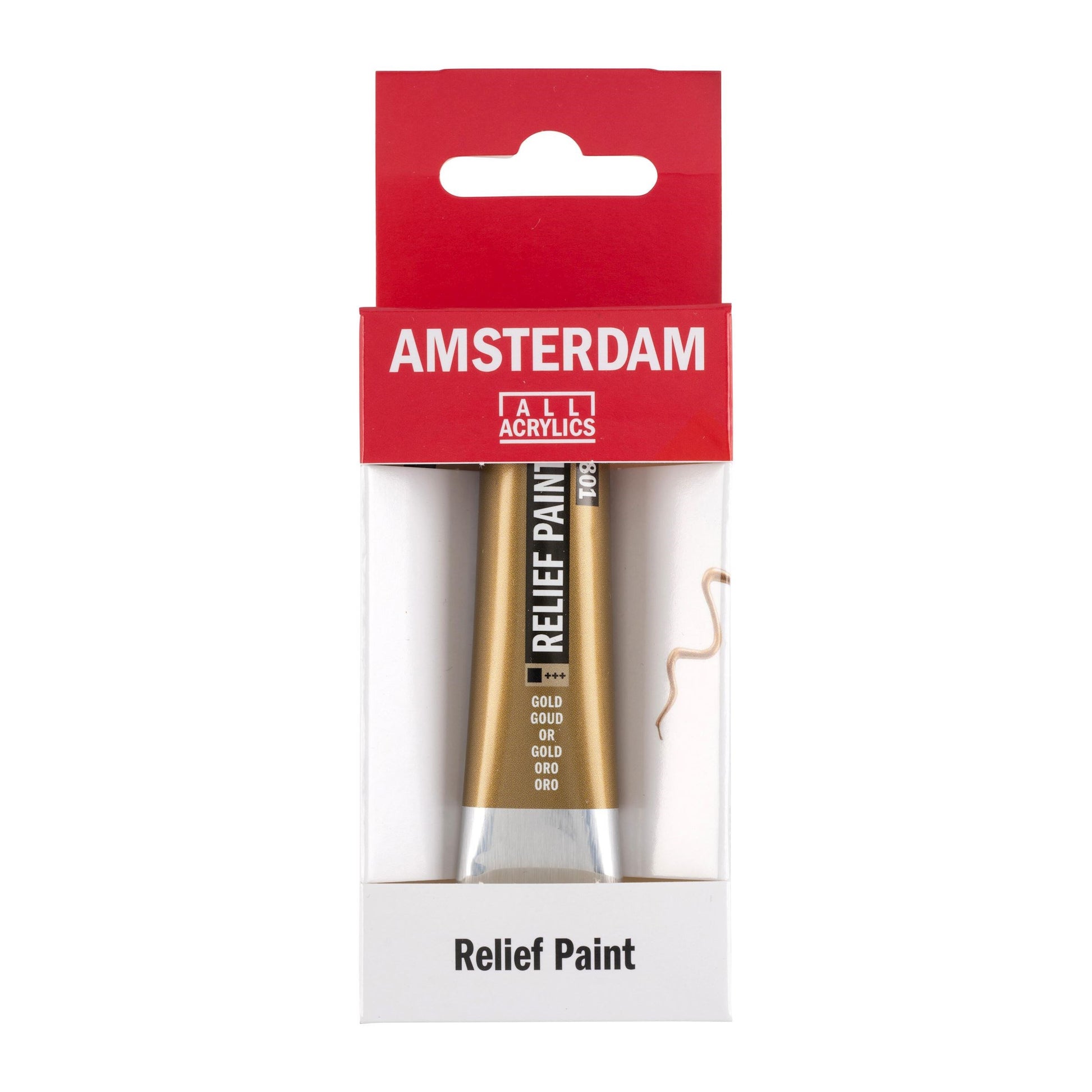 Royal Talens Amsterdam Reliefpaint Acrylfarbe – Gold 801, 3D-Effekt – 20 ml, Tube – für Papier