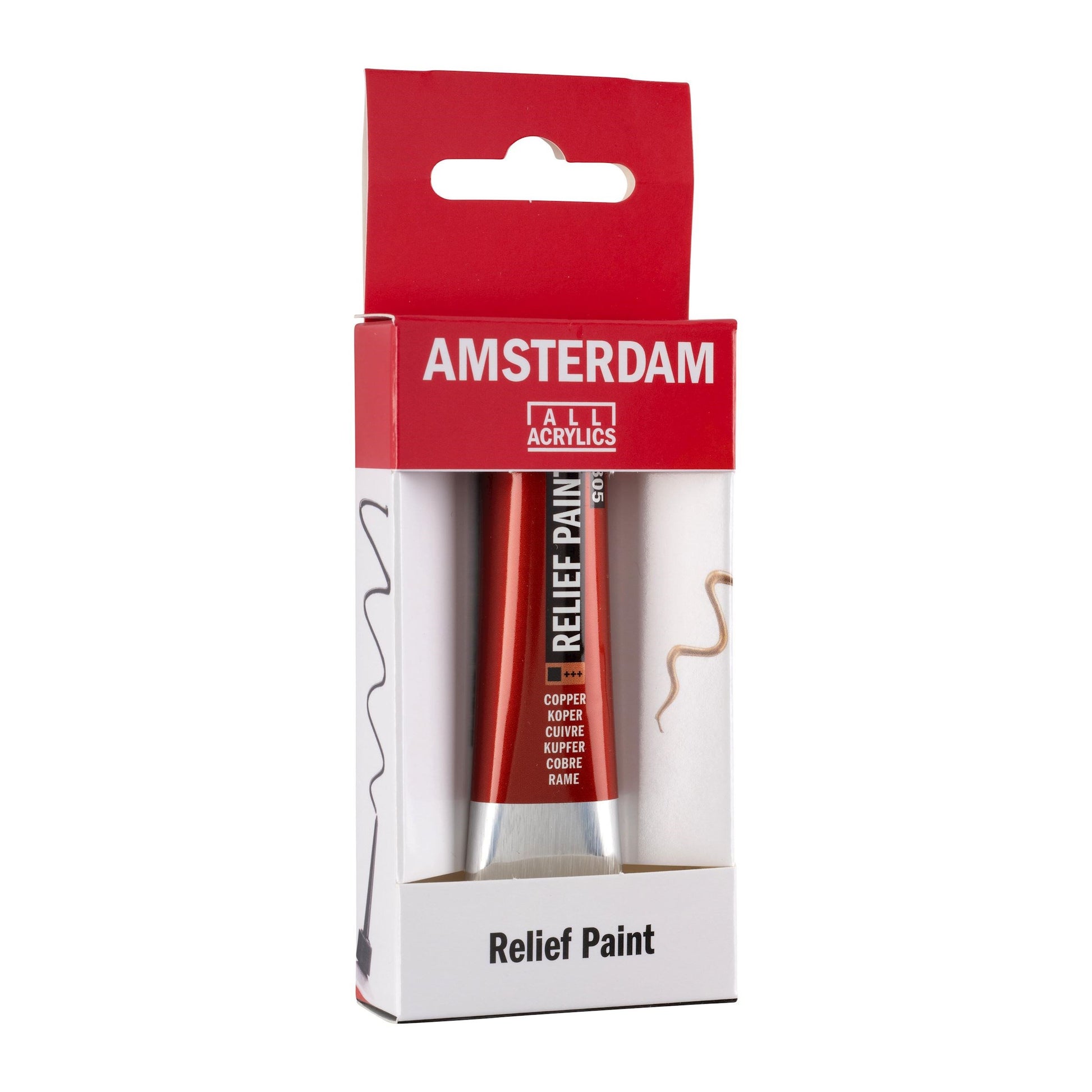 Royal Talens Amsterdam Reliefpaint Acrylfarbe – Kupfer 805, deckend – 20 ml Tube – für Leinwand