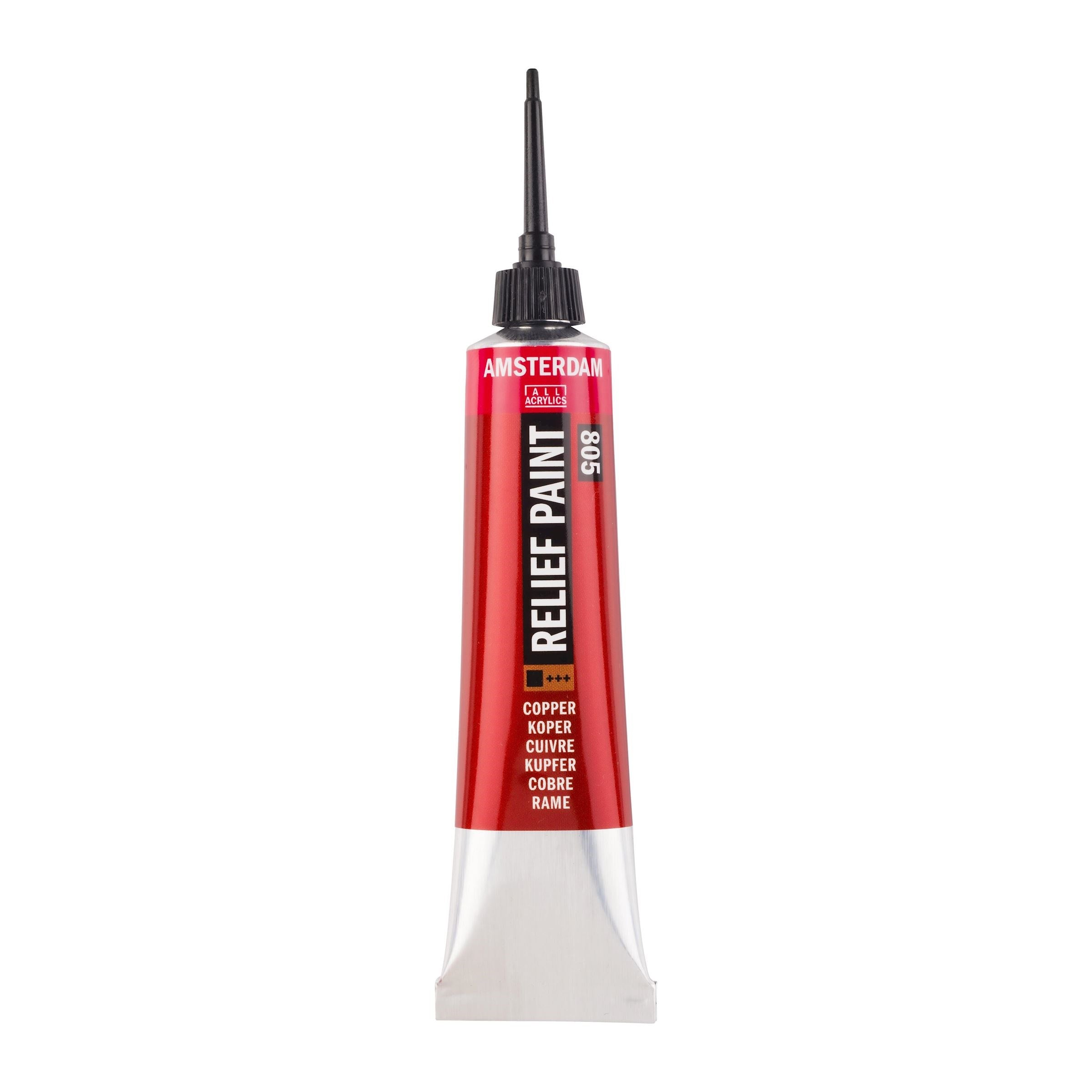 Royal Talens Amsterdam Reliefpaint Acrylfarbe – Kupfer 805, deckend – 20 ml Tube – für Leinwand