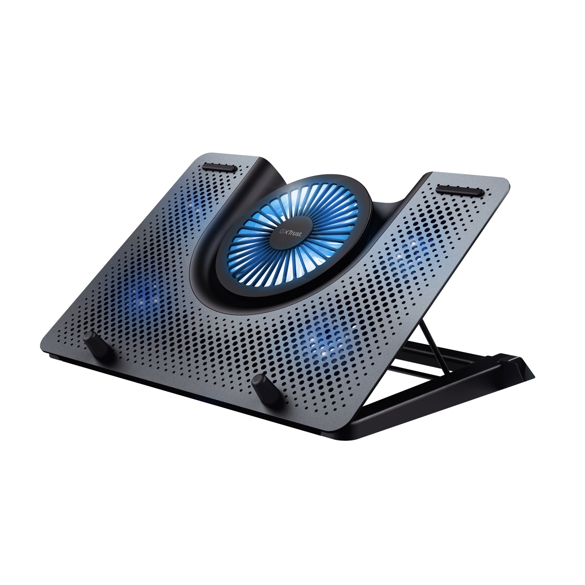 Trust Laptop-Ständer – für Notebooks bis 17,3", USB-Port, Aluminium, schwarz