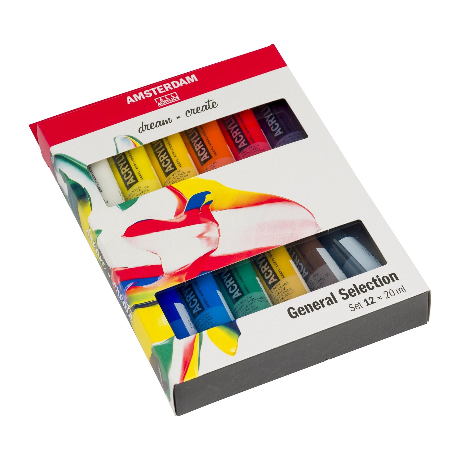 Royal Talens Amsterdam – Acryl Standard – Acrylfarbe – Set – 12 Farben, 12 × 20 ml