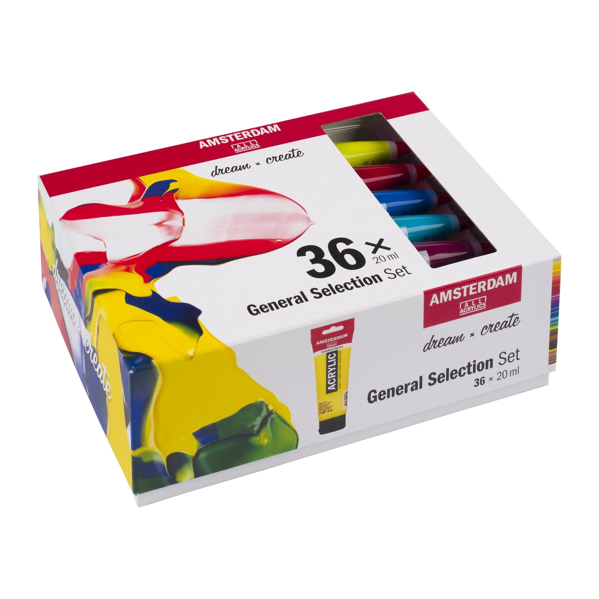 Royal Talens Amsterdam – Acrylic Standard – Acrylfarbe – Set – 36 Farben, sortiert, 36 × 20 ml