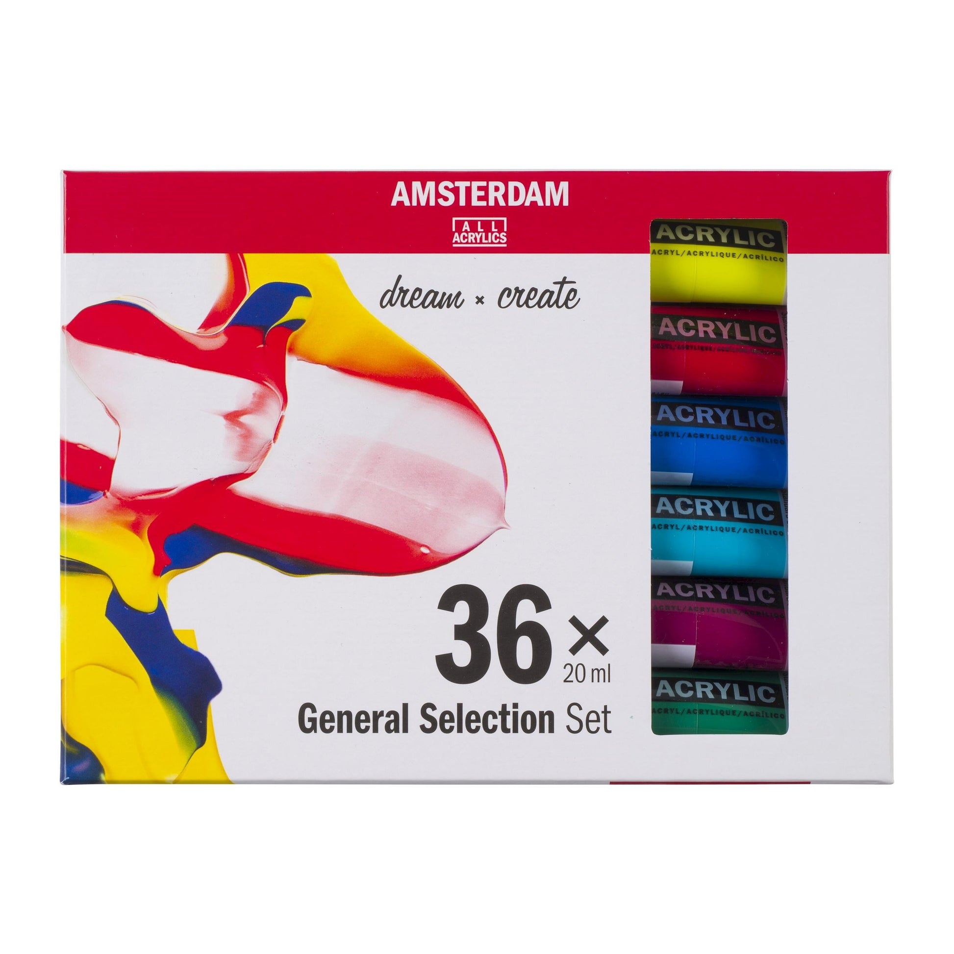 Royal Talens Amsterdam – Acrylic Standard – Acrylfarbe – Set – 36 Farben, sortiert, 36 × 20 ml
