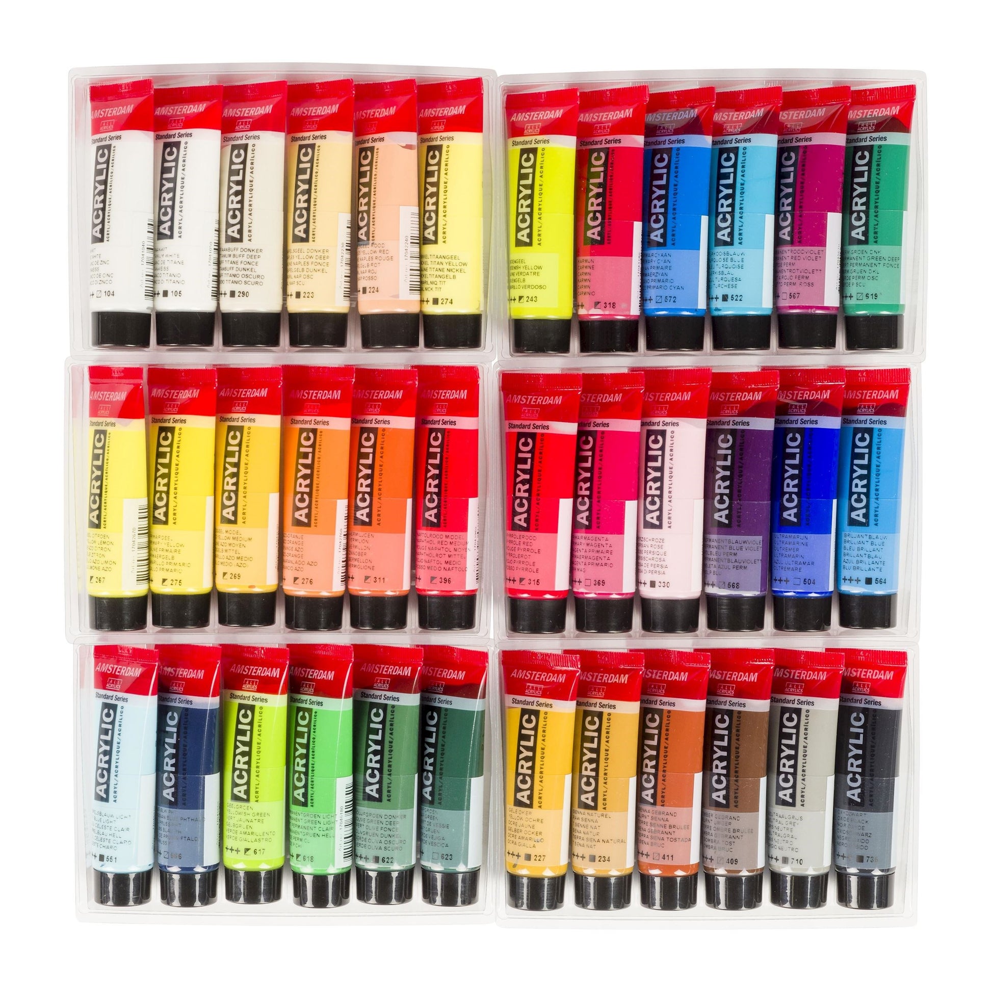 Royal Talens Amsterdam – Acrylic Standard – Acrylfarbe – Set – 36 Farben, sortiert, 36 × 20 ml