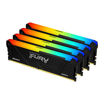 Kingston Technology Kingston FURY Beast – 128 GB (4×32 GB) DDR4‑3600 MT/s CL18 DIMM, RGB