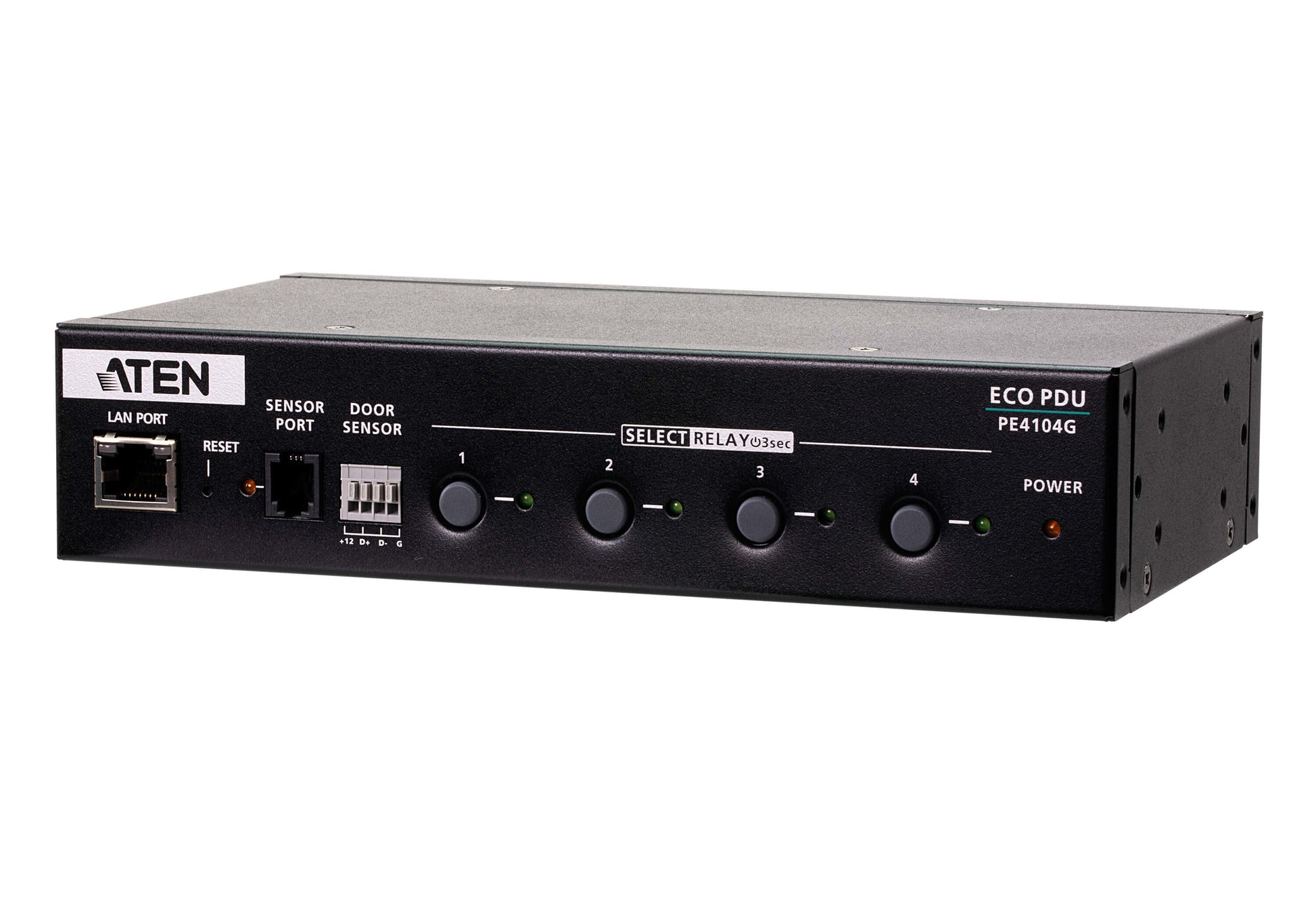 ATEN PDU 1U Half-rack – C13×4, RJ-45×1 – geschaltet, Auto-Ping & Reboot, Reset-Knopf – IEC C14 Eingang, 10 A –