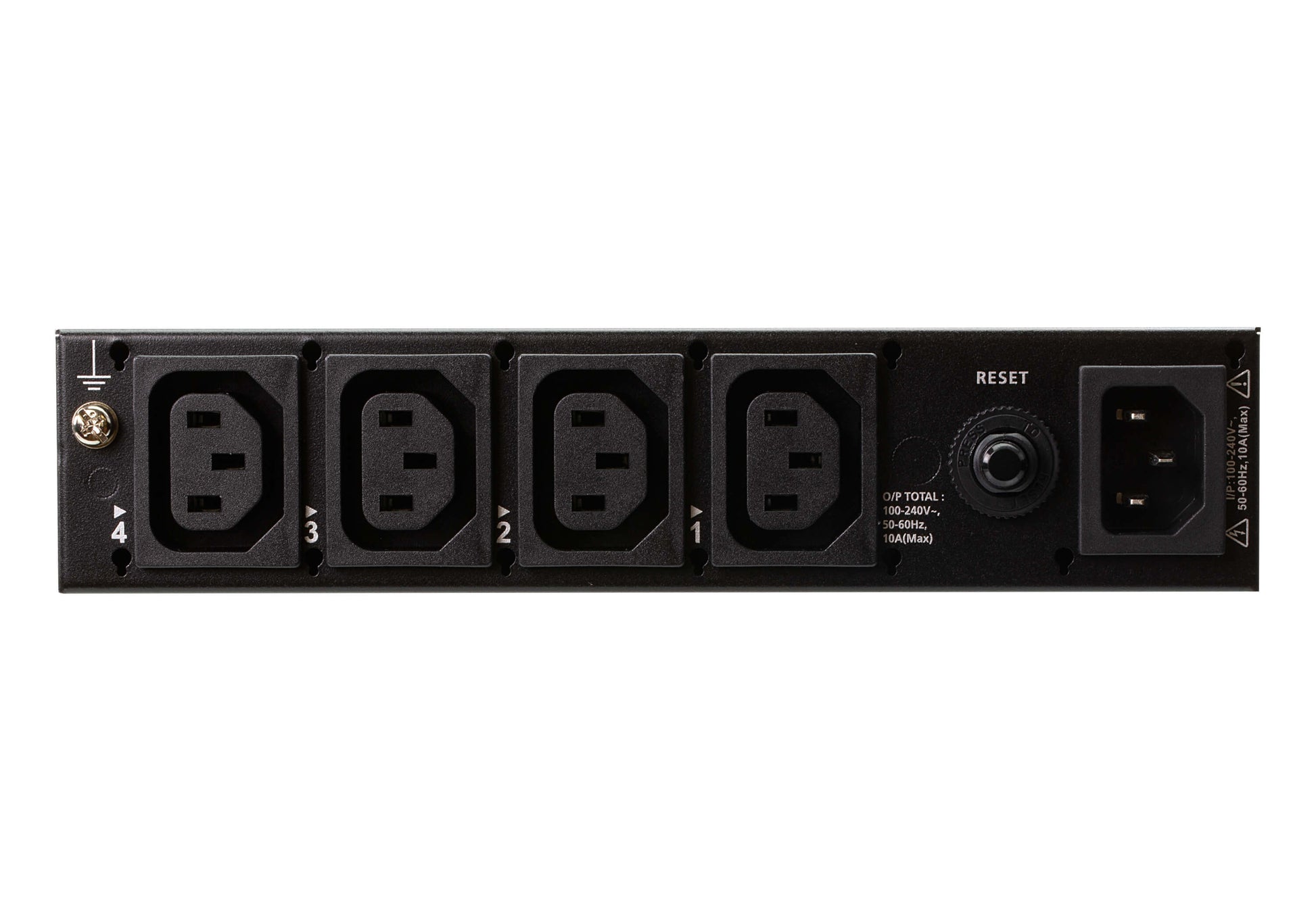 ATEN PDU 1U Half-rack – C13×4, RJ-45×1 – geschaltet, Auto-Ping & Reboot, Reset-Knopf – IEC C14 Eingang, 10 A –