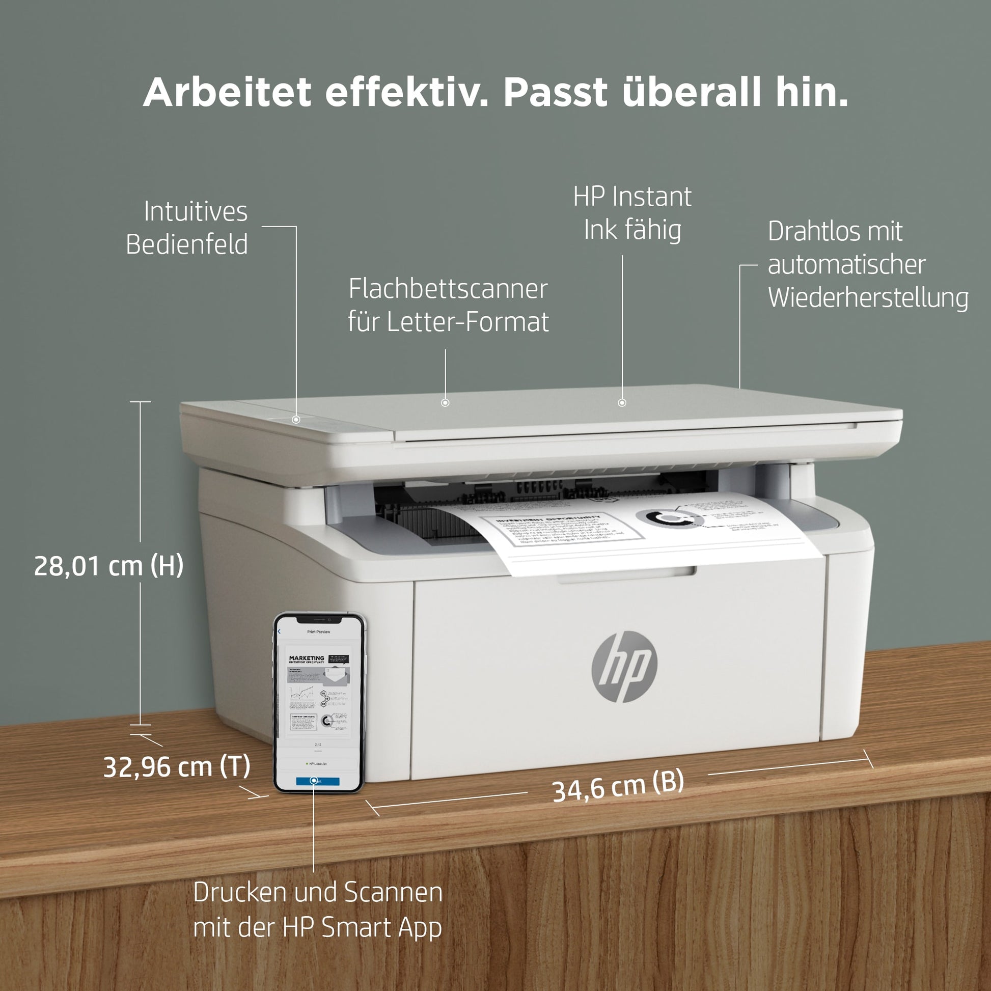 HP LaserJet M140W – S/W Laser-MFP, 3-in-1