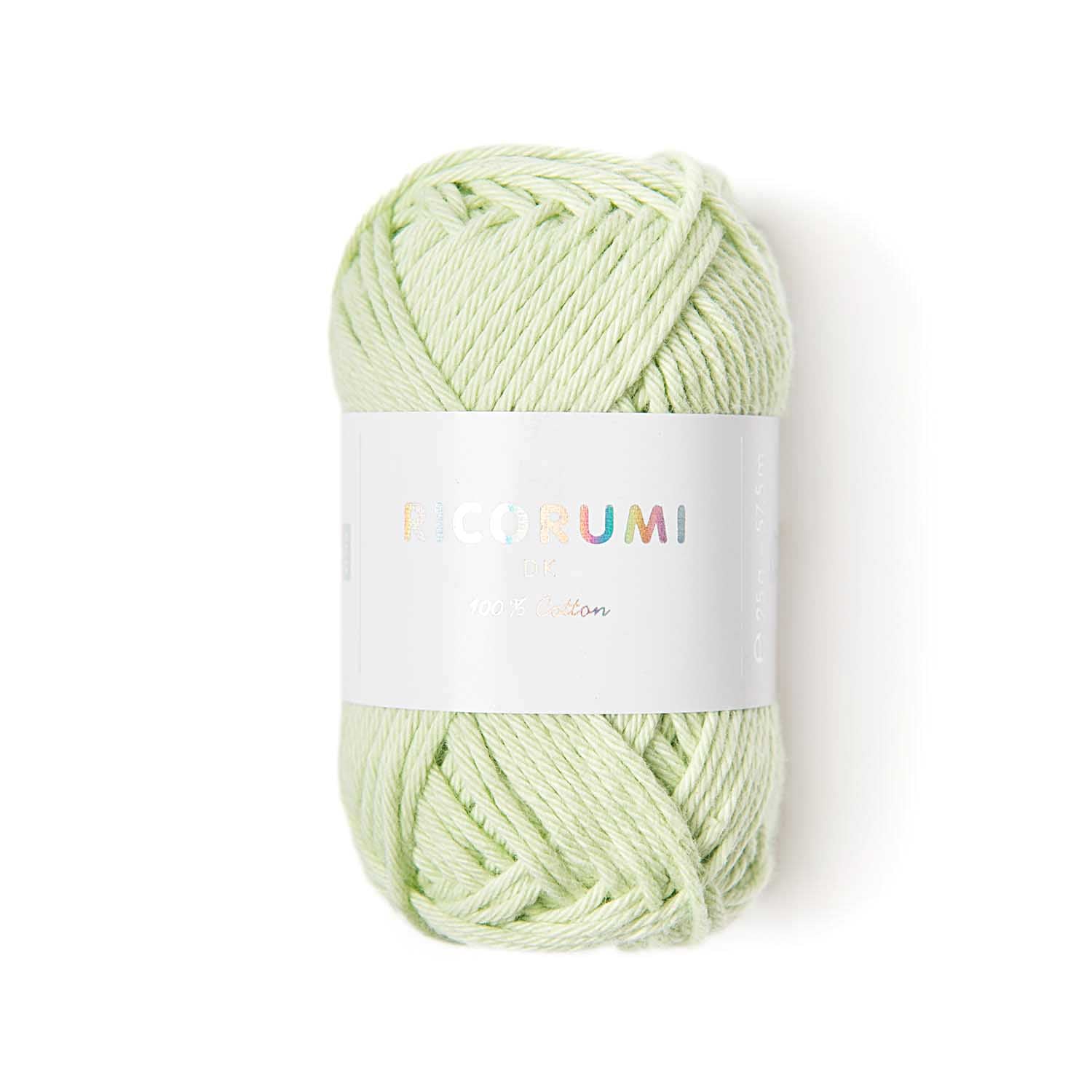 Rico Design Creative Ricorumi DK Wolle Hellgrün – 100% Baumwolle, 25 g, 57,5 m, Nadel 3 mm, 1 Stk.