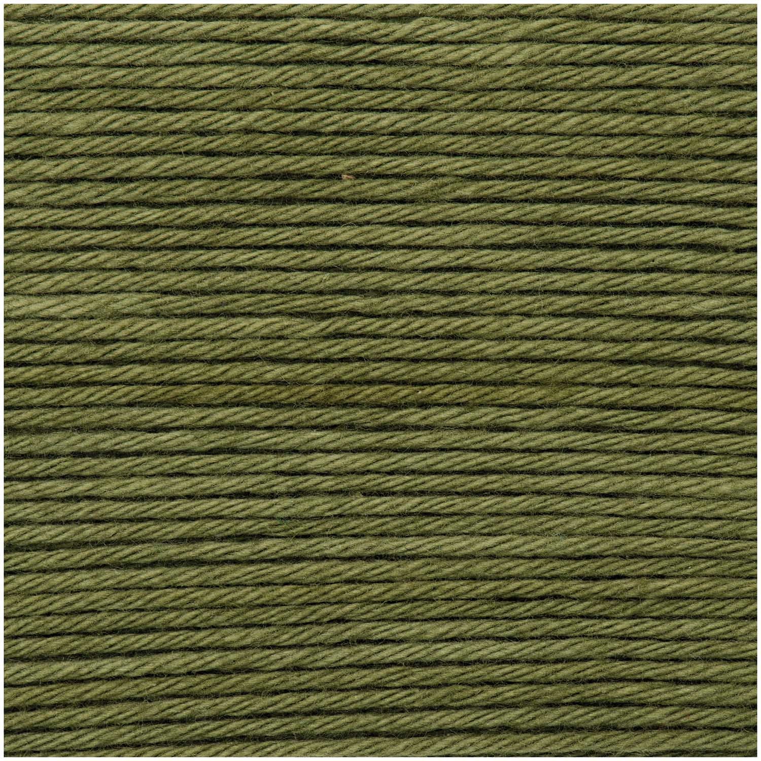 Rico Design Creative Ricorumi DK Garn Olivgrün – 25 g, 57,5 m, 100% Baumwolle, Nadel 3 mm