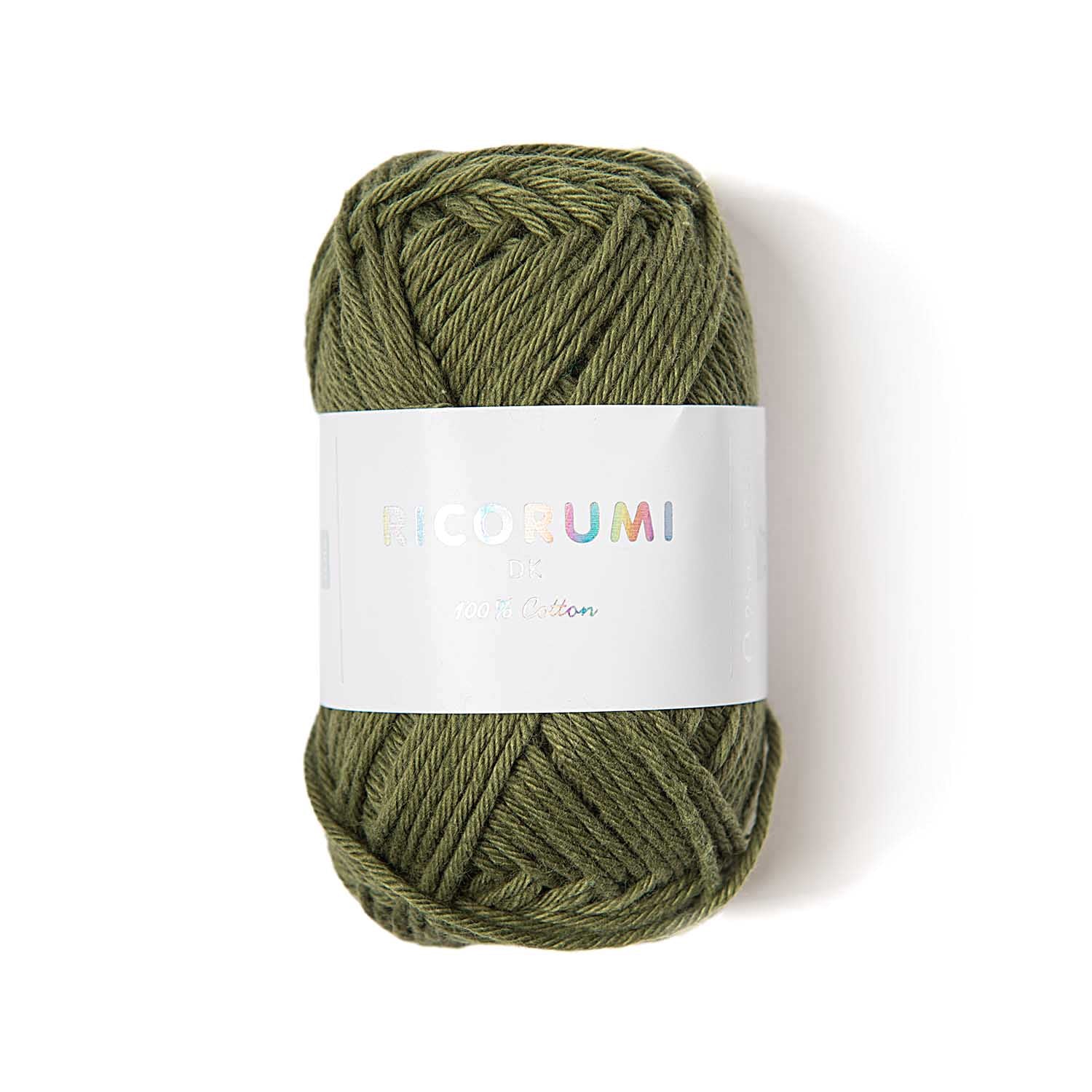 Rico Design Creative Ricorumi DK Garn Olivgrün – 25 g, 57,5 m, 100% Baumwolle, Nadel 3 mm