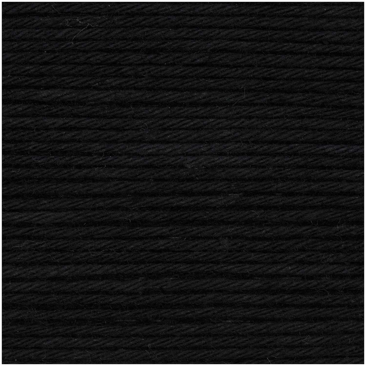 Rico Design Creative Ricorumi DK Wolle Schwarz – 25 g, 57,5 m, Nadel 4 mm, 100% Baumwolle