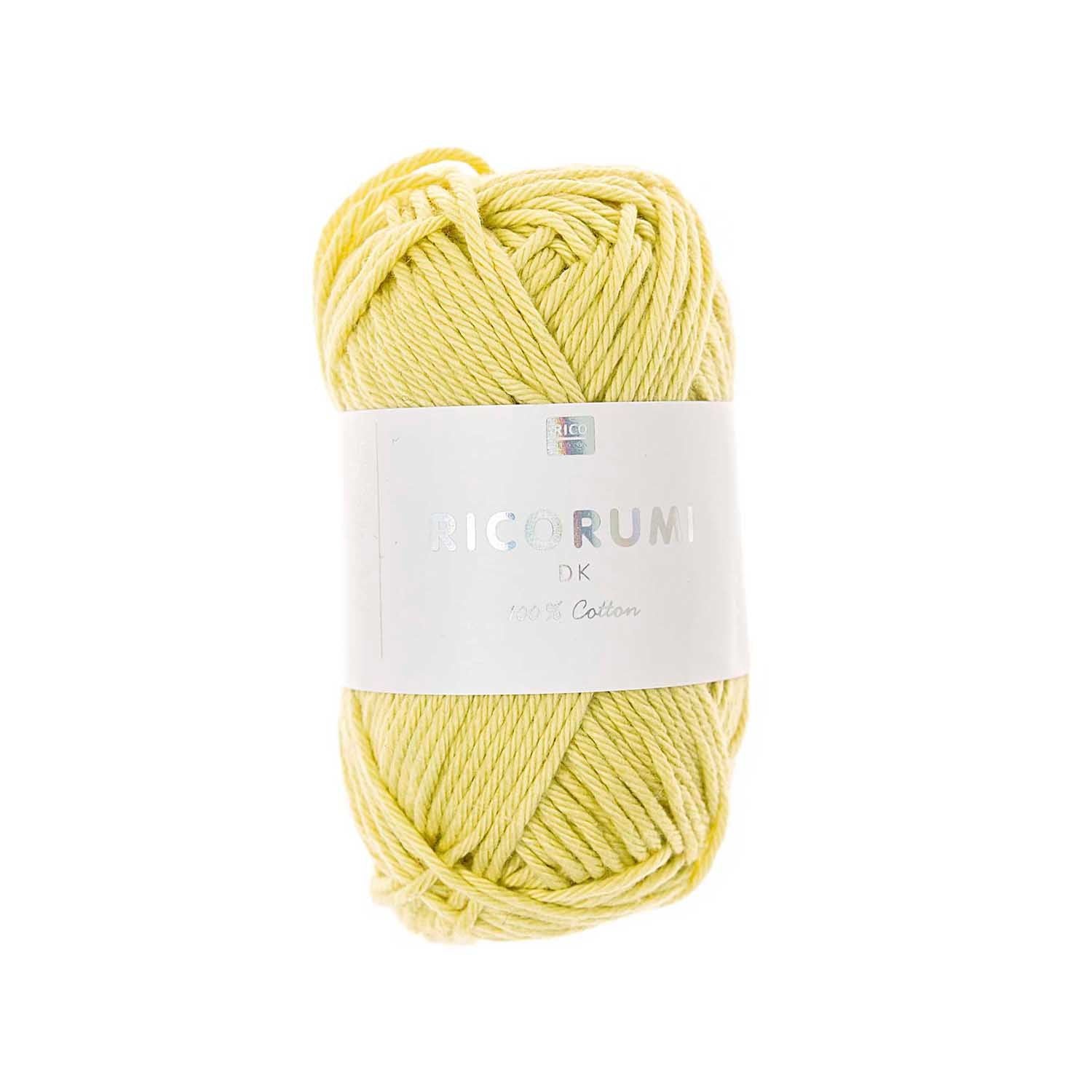 Rico Design Creative Ricorumi DK Wolle Hellgelb – 25 g, 57,5 m, Baumwolle, Nadel 3 mm, 1 Stk.