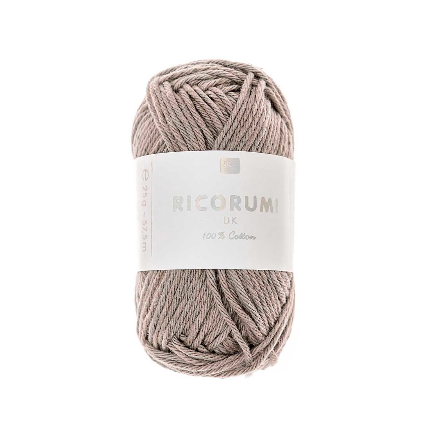 Rico Design Creative Ricorumi DK Garn Grau – 25 g, 57,5 m, 100% Baumwolle, Nadel 3 mm