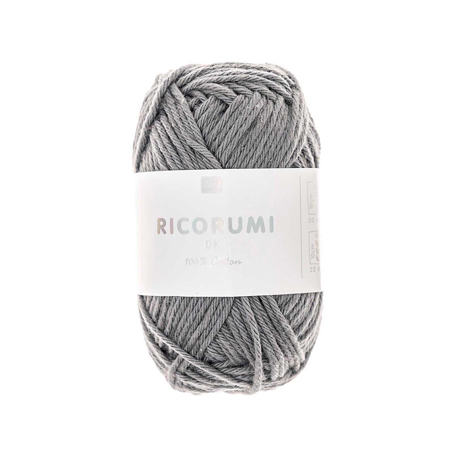 Rico Design Creative Ricorumi DK Wolle Schwarz – 25 g, 57,5 m, Nadel 3 mm, 100% Baumwolle, 1 Stk.