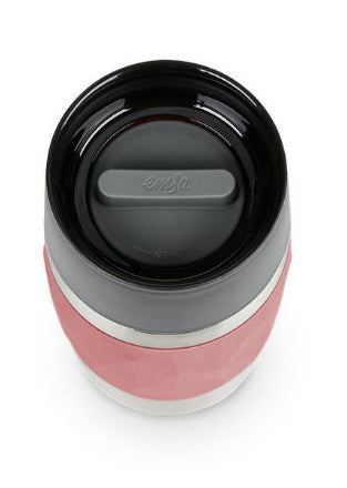 EMSA Thermobecher Travel Mug Compact – 3 dl – Edelstahl, isoliert, auslaufsicher, spülmaschinenfest – Rot