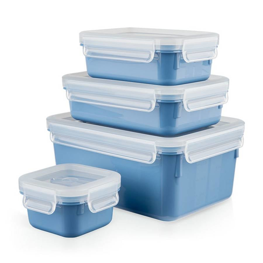 EMSA Clip & Close – Vorratsdose 200 ml, 550 ml, 800 ml, 2,2 l, Kunststoff (PP/TPE), 4-teilig, Blau