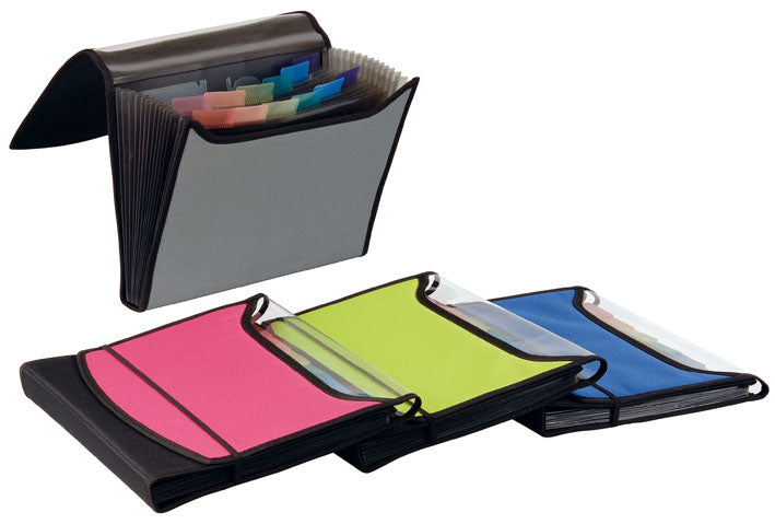Dufco Sammelmappe für A4, Nylon, Schwarz, mit Gummizug