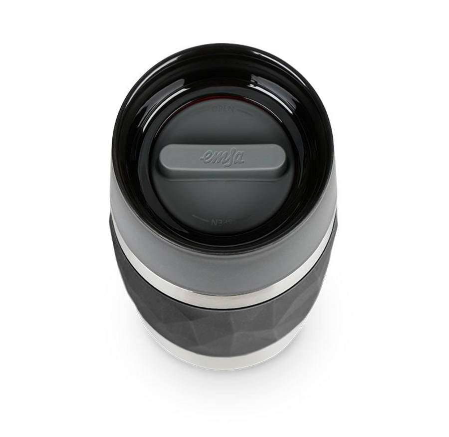 EMSA Thermobecher Travel Mug Compact – 3 dl – Edelstahl, isoliert, auslaufsicher – schwarz