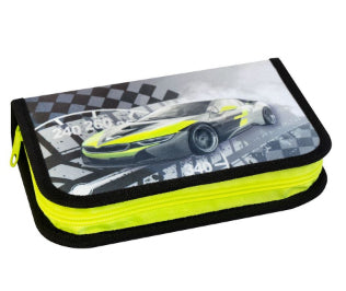 Eberhard Faber Schüleretui (Hartschale), gefüllt, Rennauto, mehrfarbig, Polyester, 19,6 × 3,4 × 13,2 cm