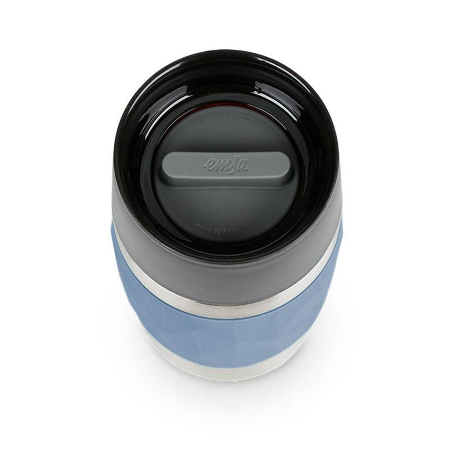 EMSA Thermobecher Travel Mug Compact – 3 dl – Edelstahl, isoliert, auslaufsicher – Blau