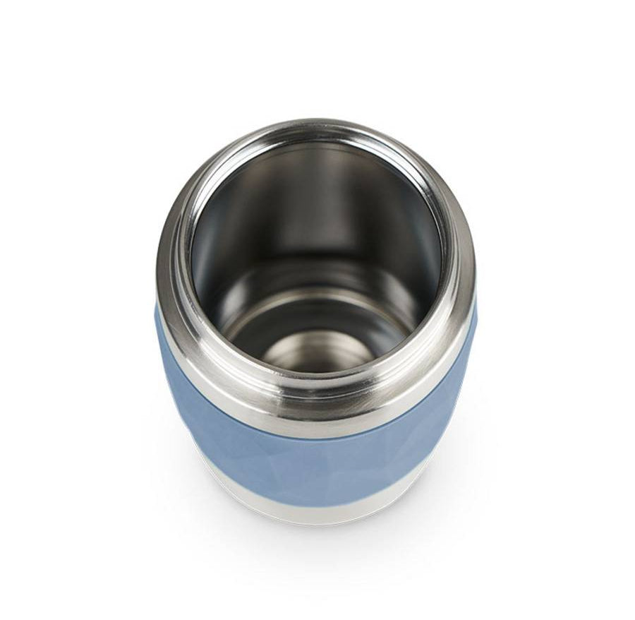 EMSA Thermobecher Travel Mug Compact – 3 dl – Edelstahl, isoliert, auslaufsicher – Blau