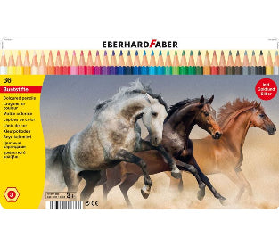 Eberhard Faber Buntstifte – Sechskant, Minen-Ø 3 mm, 36 Farben, im Metalletui