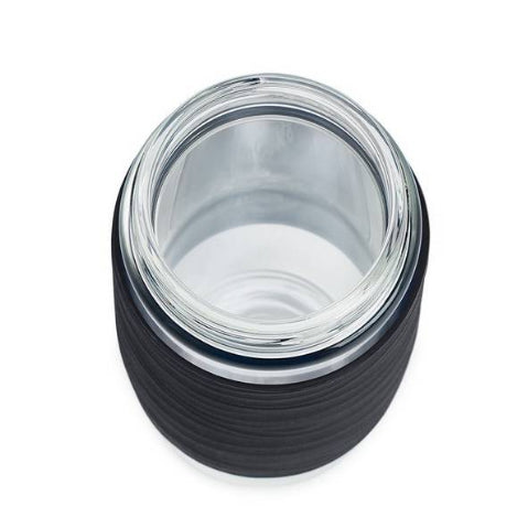 EMSA Thermobecher Tea2go – 4,2 dl – Glas, isoliert, Deckel – schwarz