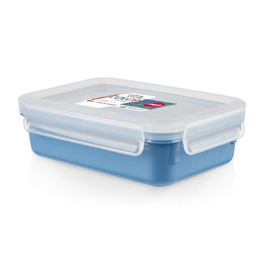Emsa – Vorratsdose 800 ml, 19,5 × 13,3 × 5,8 cm, Polypropylen (PP)/Thermoplastisches Elastomer (TPE), Blau