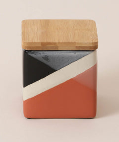 Esmée Vorratsdose 750 ml, 10 × 10 × 11 cm, Steingut/Bambus