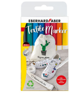Eberhard Faber Textilmarker – Rundspitze – Mehrfarbig, 8er-Set