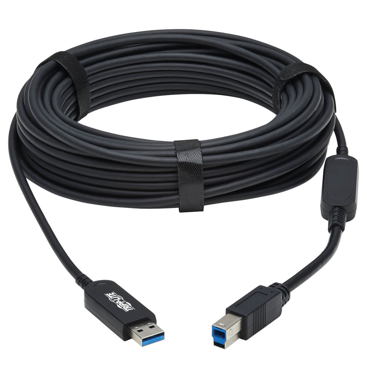 Tripp Lite USB-A auf USB-B Kabel – USB 3.2 Gen 1 (5 Gbit/s) – 30 m – Aktiv, PVC-Mantel – Schwarz