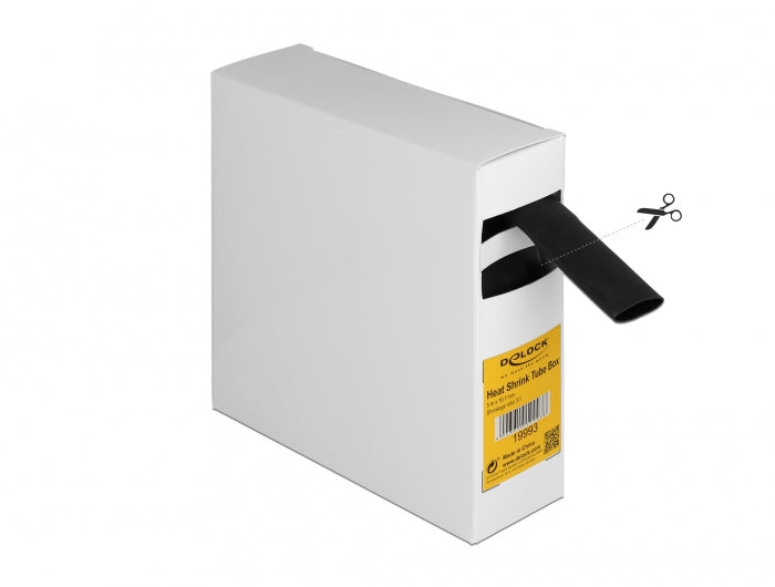 DeLOCK Schrumpfschlauch-Set, Ø 19,1 mm, 5 m – schwarz