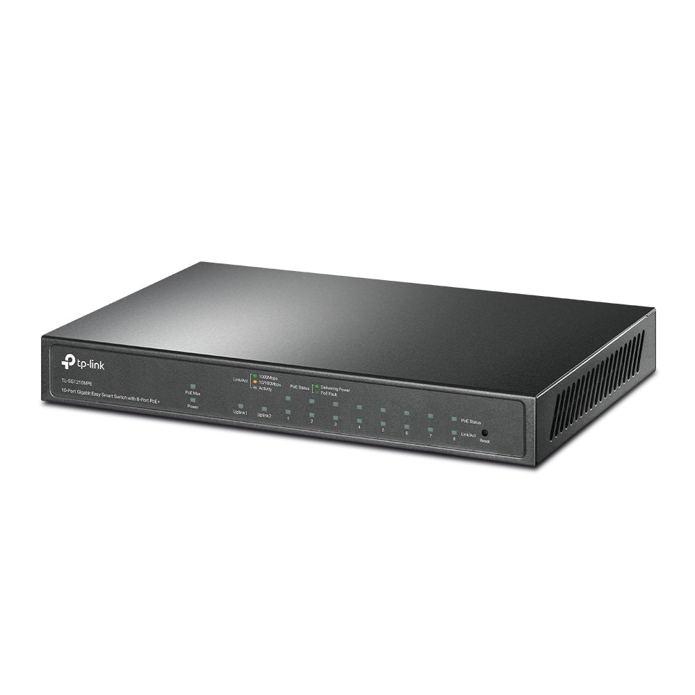 TP-Link TL-SG1210MPE – Managed Switch – 9×GbE, 1×SFP, L2, PoE+ 123 W