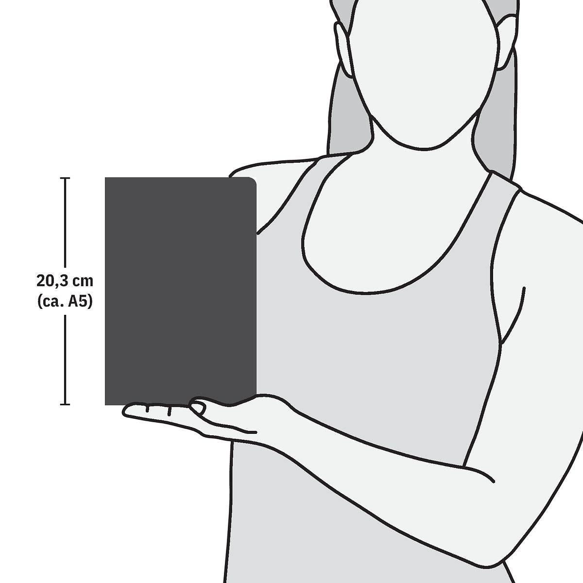 Sigel Notizbuch A5, liniert, Fadenheftung, Hardcover, 174 Seiten, perforiert, 80 g/m² – braun