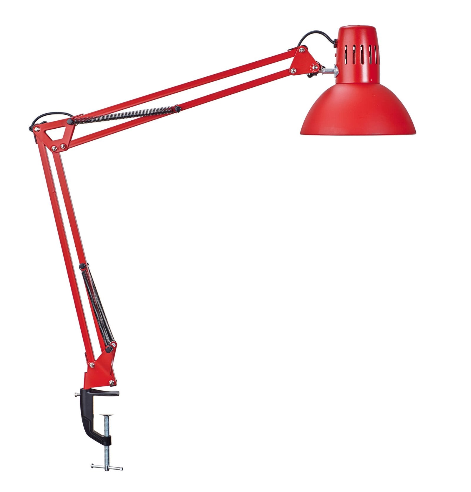 MAUL LED-Tischleuchte Study – Klemmfuss, dreh- und neigbar – 9,5 W – Rot, Metall