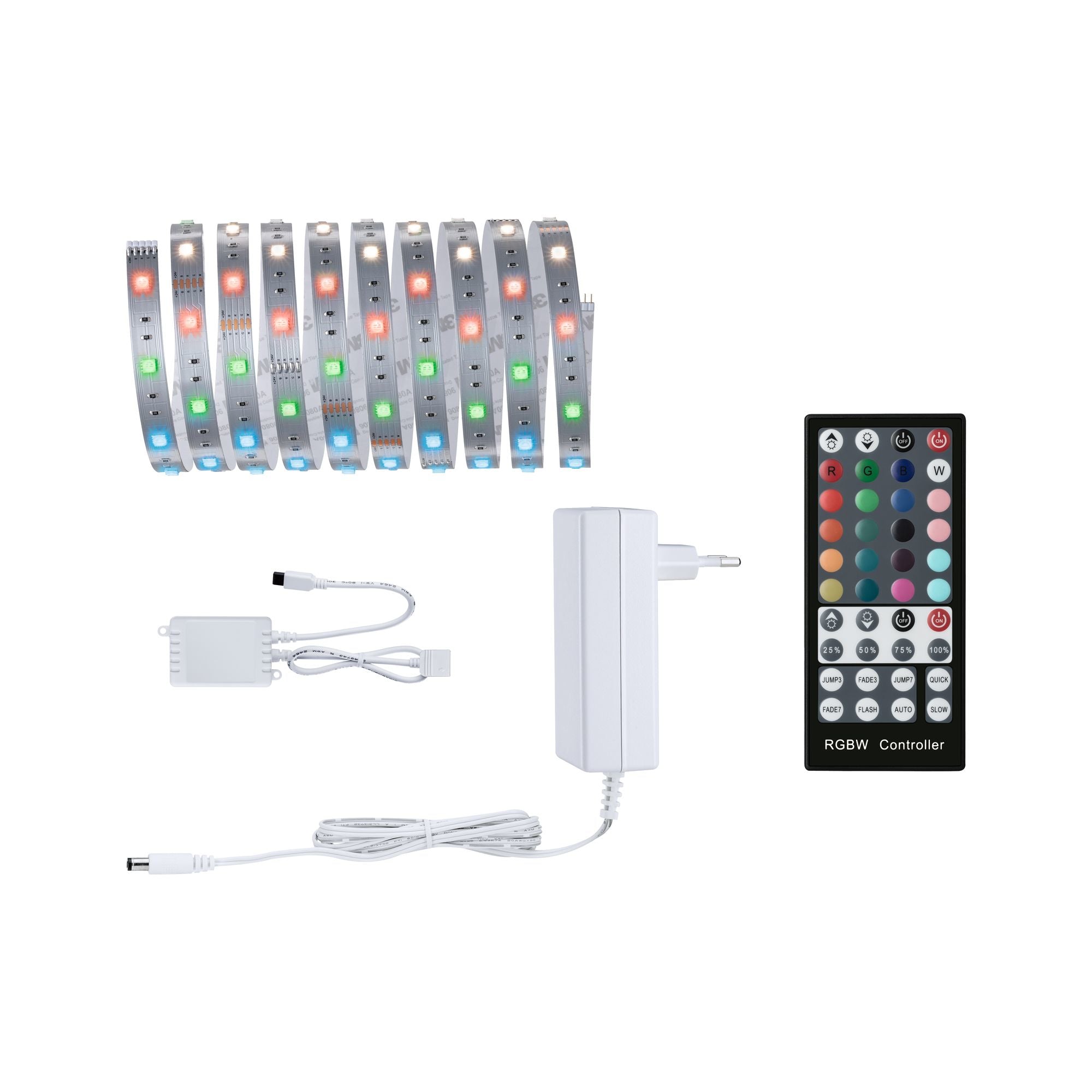 Paulmann LED-Strip MaxLED 250 – Set, 3 m, 810 lm, 19 W, RGB, dimmbar, Fernbedienung, weiss
