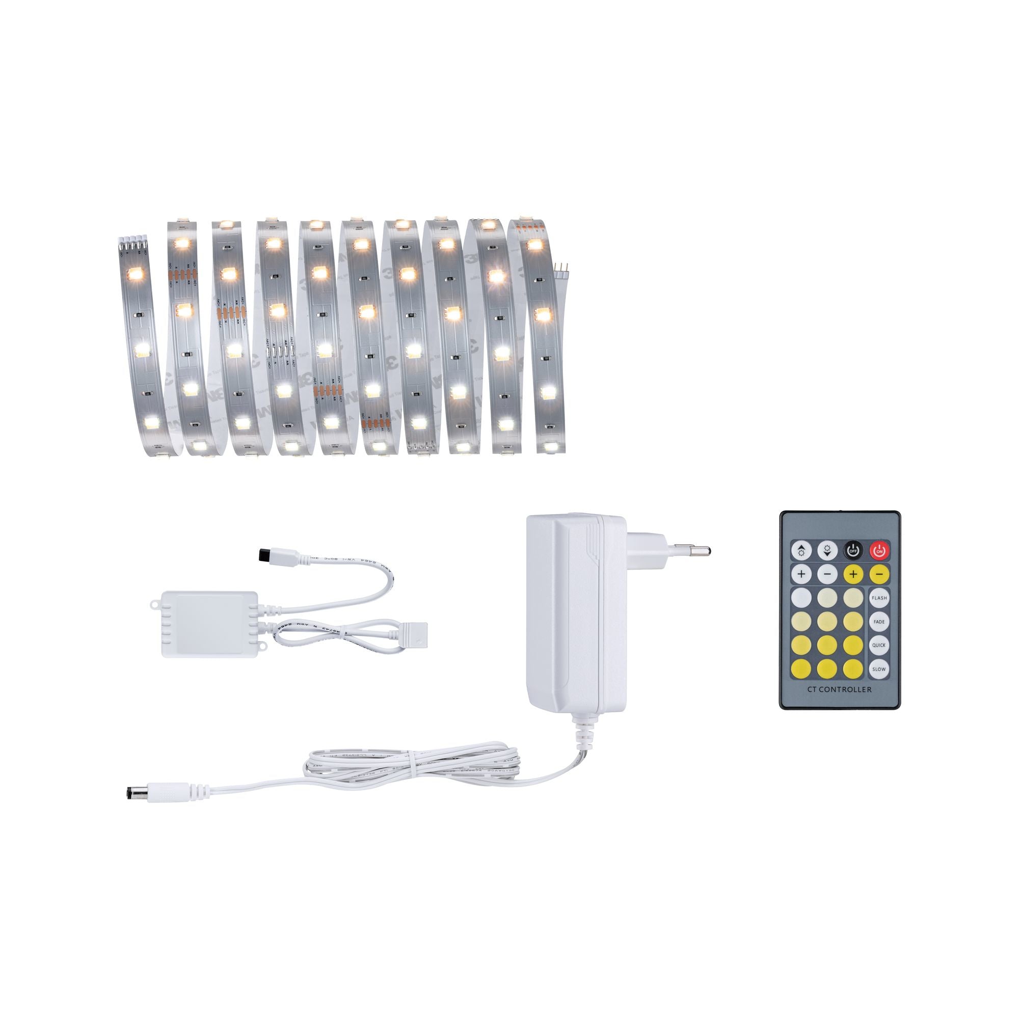 Paulmann LED-Strip MaxLED 250 – Set, 3 m, 810 lm, 11,5 W, 2700–6500 K, dimmbar, weiss, Fernbedienung, Netzteil