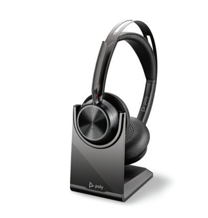 Poly Voyager Focus 2 UC Office-Headset – On-Ear, Stereo, Kabel + BT, ANC, UC-optimiert, Schwarz, BT 5.1